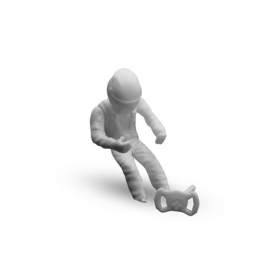 PILOT MIT MODERNEM HELM + MODERNEM LENKRAD